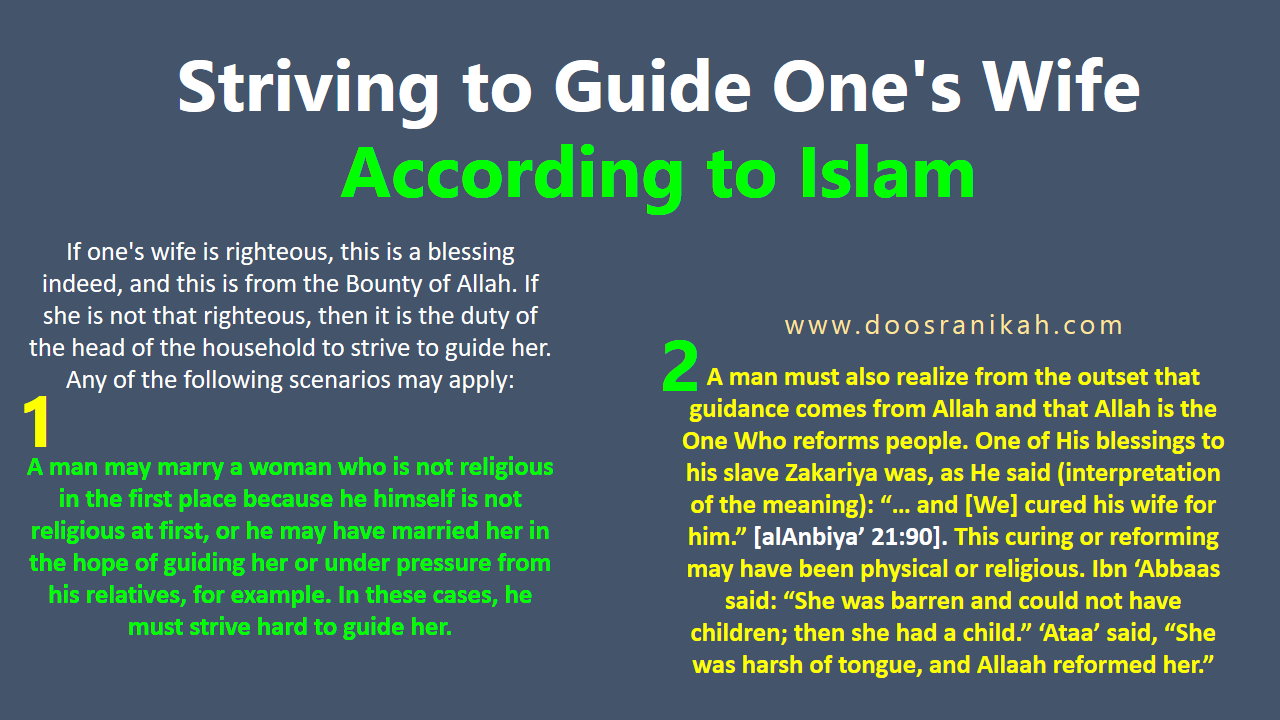 Striving to Guide One's Wife According to Islam